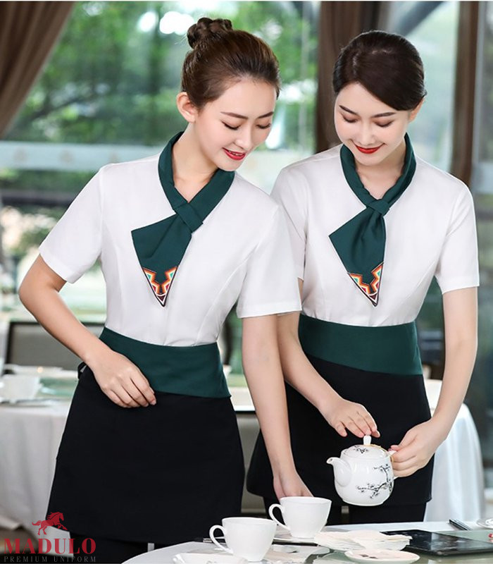 Đồng phục nhân viên phục vụ nhà hàng cao cấp phong cách truyền thống
